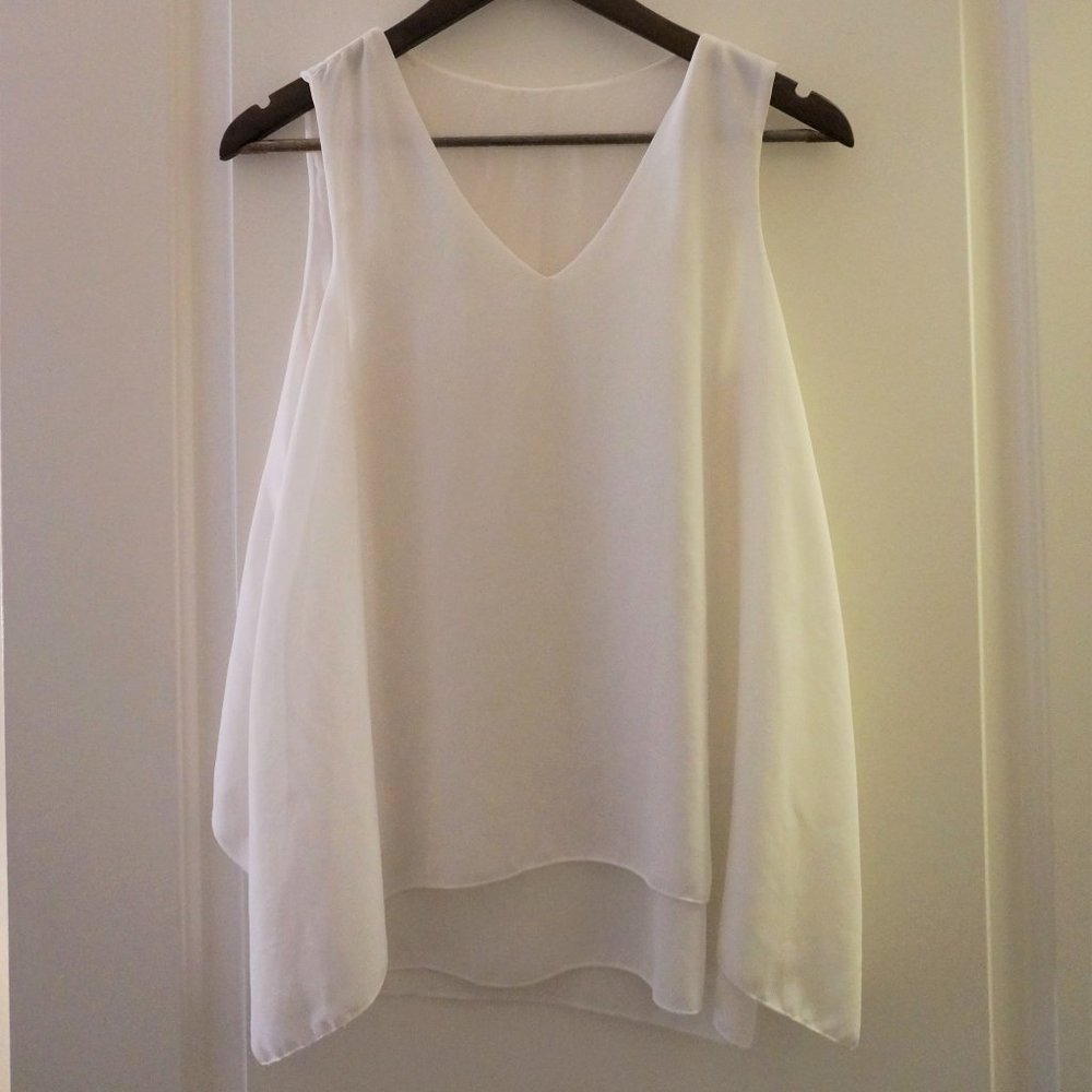 White flowy layered top